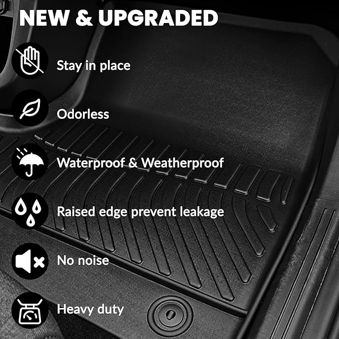 AUXKO All Weather Cargo Mat for Honda Civic Hatchback (Not Sedan) 2026-2022 | High Wall,All-Weather,All Season,Odorless,Anti Slip,Rain&Salt Resistant,TPE Material,Black,Accessories,Pet Friendly - Image 6