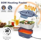 SOHIDA 1.5L Electric Lunch Box Food Heater, 80W Heated Lunch Box (Purple) | Portable Warmer for Car/Truck/Work, 12V/24V/110V Lonchera Eléctrica Portátil, Suitable for Ideal Driver/Work/Gift - Image 5