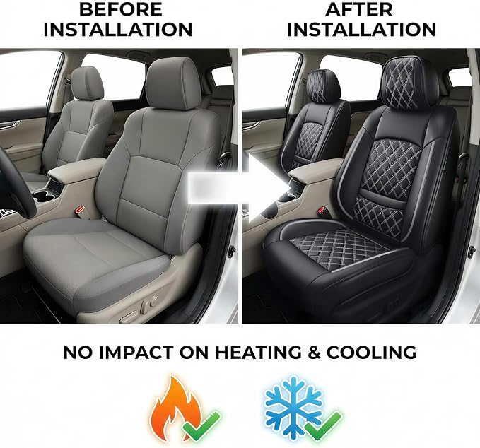 For Toyota Corolla Cross 2022-2026 Car Seat Covers, Full Set, Whiteline | Premium Leather Full Coverage Seat Protectors – All-Season, Waterproof, Breathable, Cushioned Comfort & Airbag Compatible - Image 5