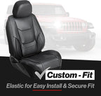 Coverland Custom SUV Car Seat Covers for 1998-2008 Subaru Forester | Premium Waterproof Faux Leather Non-Slip Memory Foam Airbag Compatible Custom Fit Interior Protector [Front Seat-Black] - Image 2