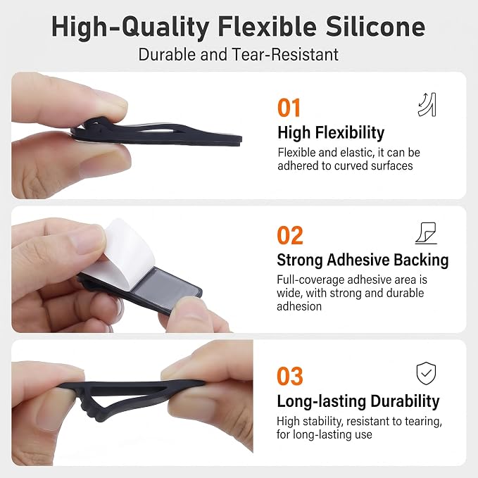 6 PCS Car Cup Holder Insert, Silicone Anti-shake Curve Bottle Stabilizer, Noise Reduction Cupholder Gap Filler Cushion, Self-adhesive Limiter Accessory for Cars SUVs Trucks (Black) - Image 3