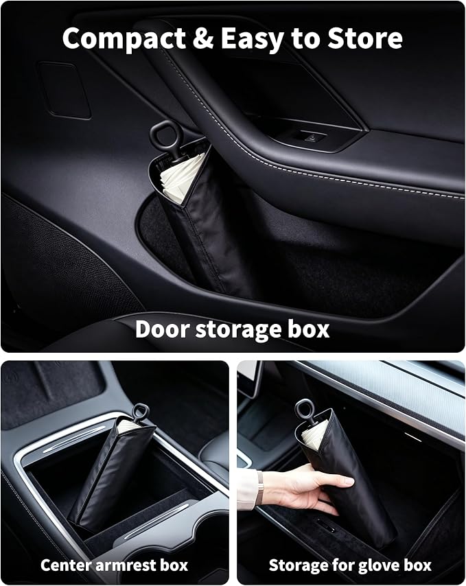 Windshield Sun Shade Umbrella for Tesla Model Y | car accessories,56 x 36 in windshield sun shade,car window shades,car sun shade windshield - Image 9