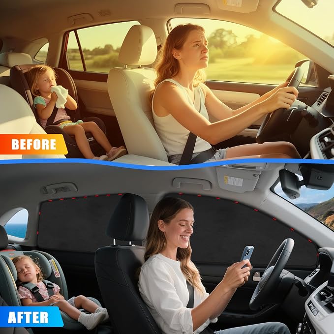 ZATOOTO 4runner Sun Shade 2017-2024, 4 Packs Soft Suede for Durable | Full Blackout for Privacy, 100% UV Protection, For Family Travel, Baby, Pet, Magnetic Quick Installation - Image 7