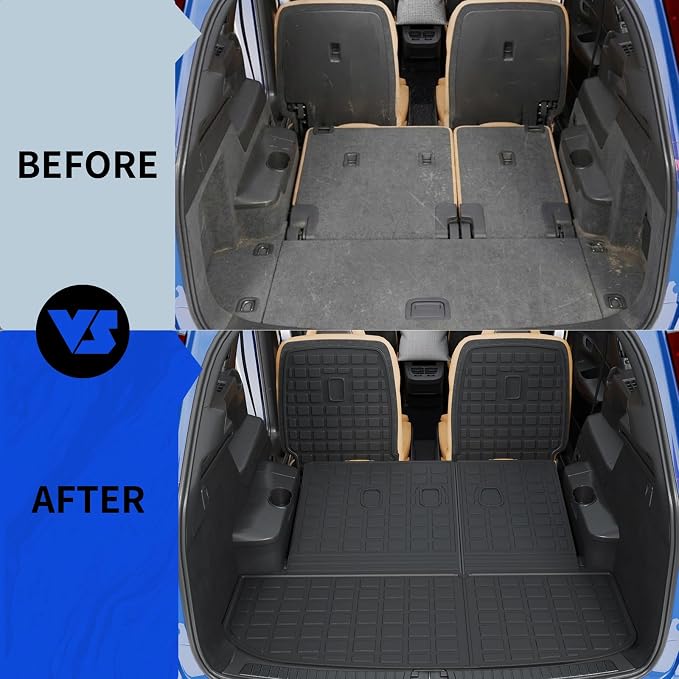Rongtaod 2nd&3rd Row Backrest Mats+Trunk Mat for 2020-2025 Hyundai Palisade | Only for 7 Seats, Trunk Mat Cargo Liner TPE All Weather Kick Mat Trunk Liner 2024 Palisade Accessories - Image 2