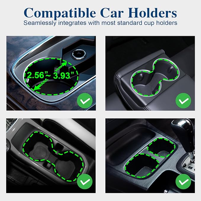 Car Cup Holder Expander, Cup Holder Extender Adapter with Expandable Arm and Adjustable Base, Compatible with Yeti Ramblers, Hydro Flasks, Stanley, Owala Most Coffee Mugs Bottles & Cups (CUP-2pack) - Image 2