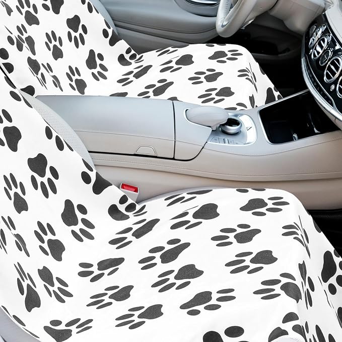 Hahafelt 2 Pack Car Seat Towel Cover with Storage Bag, Dog Footprints | 63 x 32 in Car Towel Seat Cover Non Slip Waterproof, Gym Workout Swimming Running, Machine Washable Sweat Absorbent Protector - Image 4