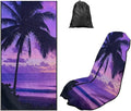 Beach Palm Tree Towel Seat Covers for Cars Front Seat Towel Cover | Tropical Palm Tree Sweat Seat Cover Protector with Storage Bag Car Interior Accessories for Swimming Yoga Beach Towel by YMPUDXFI