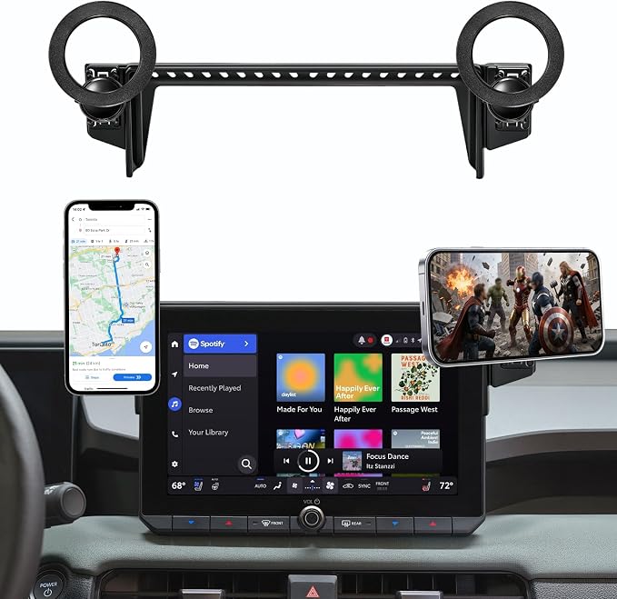 Dual-End Car Phone Holder for Toyota RAV4 2026 Accessories 10.5-Inch Screen | Strong Magnetic Cell Phone Mount for Magsafe iPhone, 360° Hands-Free No Air Vent Blockage One-Hand Operation Stable Stand by MOCHENT