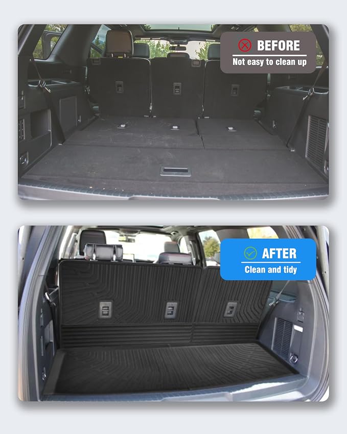 Cargo Liners Backrest Mat for Ford Expedition/Lincoln Navigator Accessories 2018-2024 with Hook&Loop Rear Trunk Mat Rear Seat Back Cover Protector All Weather Anti-Slip Split Dog Liner - Image 2