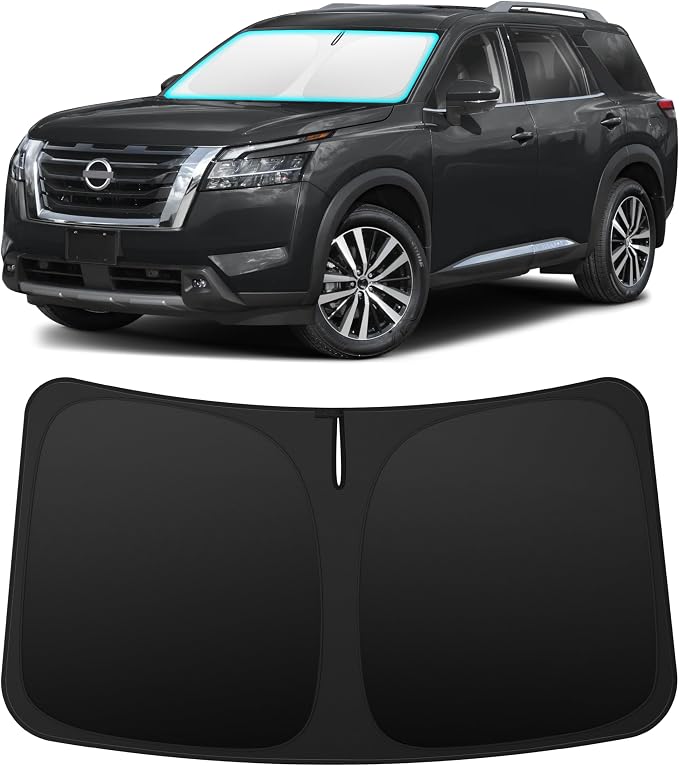 INSAUTO Custom Fit Windshield Sun Shade for Nissan Pathfinder 2022-2026 | Foldable Front Window Sunshade Car Accessories, UV & Heat Reflector, Keeps Interior Cool, Includes Storage Bag by INSAUTO