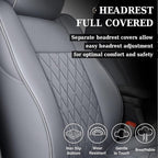Coverado Tacoma Seat Covers, Car Seat Covers Front Seats, Leather Seat Covers for Cars Car Seat Protector Cushion Tacoma Accessories Custom Fit 2005-2023 Toyota Tacoma Double/Crew Cab(Gray) - Image 3
