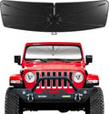 Pigenius Windshield Sun Shade Umbrella for Jeep Wrangler 2018-2026, Jeep Gladiator 2020-2026. Foldable Umbrella Sunshade with Silver Heat Shield to Keep Cool UDS by Pigenius
