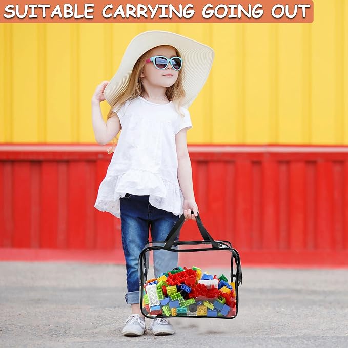 6 Large Toy Storage Bags with Labels Reusable Clear Toy Organizer 3L & 3XL | PVC Waterproof Transparent Organizer Bags with Zipper for Building Blocks, Puzzle, Board Games Travel Storage, Save space - Image 7