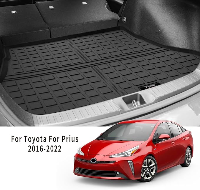 Custom for 2016-2022 Toyota Prius & Prius Prime (PHEV) Hatchback Cargo Mats Trunk Liner All Weather TPE Protection Mat Accessories (Not for Prius V and Prius C)(for 2016-2022 Toyota Prius Hatchback) - Image 2