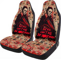 GENANY White Horror Mask Car Seat Covers, 2-Piece Front Seat Set | 2-piece polyester front seat cover set, each 49.5 x 19.6 inches, with adjustable straps and hooks by GENANY