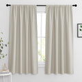 RYB HOME Extra Wide Curtains for Bedroom Living Dining Room 63 inches Long | Thermal Insulated, Privacy, Drapes for Large Window, Triple-weave Fabric, For Better Sleep, W62 x L63, Natural, 2 Panels by RYBHOME