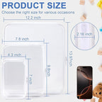 YOPCDJ Clear Hard Shell Zipper Case, Clear Zipper Pouches Waterproof Makeup Organizer & Travel Toiletry Storage Bag, Plastic Pouch for Office, Home, White,3 Pack XL LS - Image 2