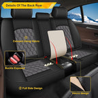 Car Seat Covers for Mazda 6 2010-2021 Full Set Faux Leather | Waterproof Breathable Scratch Resistant 360° Wrap Airbag Compatible Easy Clean (5 Seats,Black & Grey) - Image 2