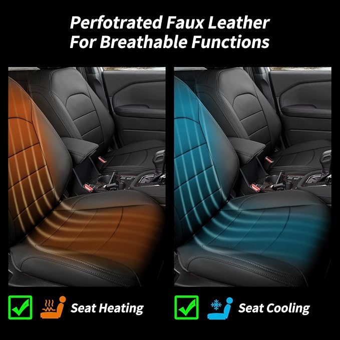 Custom Seat Covers for 2025 Subaru Forester,Rear w/No Armrest,Faux Leather | Full Set Suv Seat Cushion,Easy Installation,Factory Look,Waterproof Car Seat Protector (Black) - Image 5