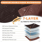 100% Waterproof Washable Dog Blanket，Chocolate+Coffee 52"x82" | ,7-Layer Reversible Couch Covers for Dogs Met for Sofa Furniture Car Camping - Image 2
