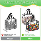 Toy Storage Bags 4 Pack, Clear PVC Toy Organizers, Black | Waterproof PVC, Large 30 x 10 x 22 CM Size, Label-Ready, For Toys, Books, Puzzles, Classroom and Travel - Image 8