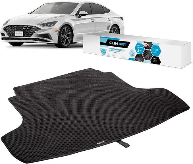 CLIM ART Cargo Liner for Hyundai Sonata 2020-2026 Custom Fit Trunk Mat, with Honeycomb Dirtproof & Waterproof Technology - All-Climate, Heavy Duty, Anti-Slip Cargo Liner, Luggage - FL01115039 by CLIMART
