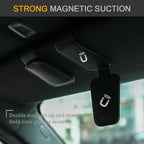 WJS 2 Packs Sunglasses Holders for Car Visor - Magnetic Leather Sunglasses Holder and Ticket Card Clip - Car Visor Accessories (Black) - Image 4