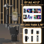 Phone Holders for Your Car, 2 in 1 Universal Stable Cup Car Phone Holder | Adjustable Base with Phone Mount, Hand Free, Long Arm, Non-Slip, 360°Rotation Cup Holder Phone Mount for All Smartphones - Image 4