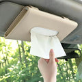 Car Tissue Holder, Car Sun Visor Napkin Box Beige | Premium PU Leather, Auto Napkin Case, Mask Holder for Vehicle, with Tissue Refill, Interior Accessories by Unknown