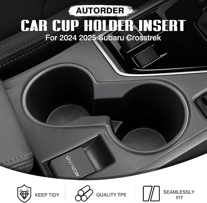 Autorder Car Cup Holder for Subaru Crosstrek 2024-2026 Accessories Water Cup Holders TPE Durable Cup Holder Insert for Crosstrek - Image 2