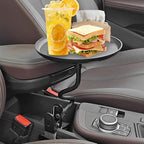 Zpana Car Adjustable Food Tray, 360° Non-Slip Swivel Vehicle Snacks & Drinks Dining Table, 8.7 Inches Diameter Automotive Clip Type Storage Tray, Universal for SUV, Truck, RV - Image 5