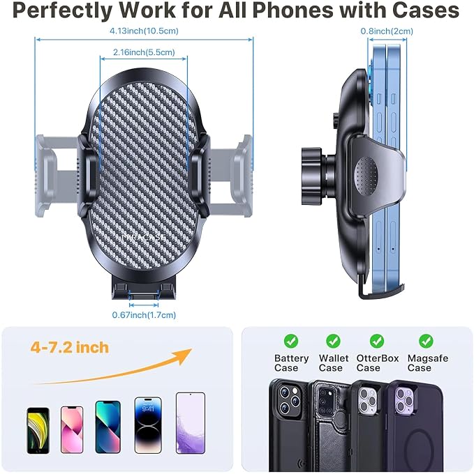 miracase 2025 Upgraded Universal Cup Phone Holder for Car, [Rotatable & Adjustable] Long Neck Car Cup Holder Phone Mount Compatible with iPhone, Samsung, Google & More Smartphones - Image 3