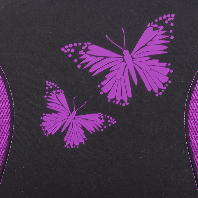 Flying Banner Butterfly car seat Covers ful Set Fashion Universal Lady Woman Female Rear Bench Split Colorized (Full Set, Purple) - Image 5
