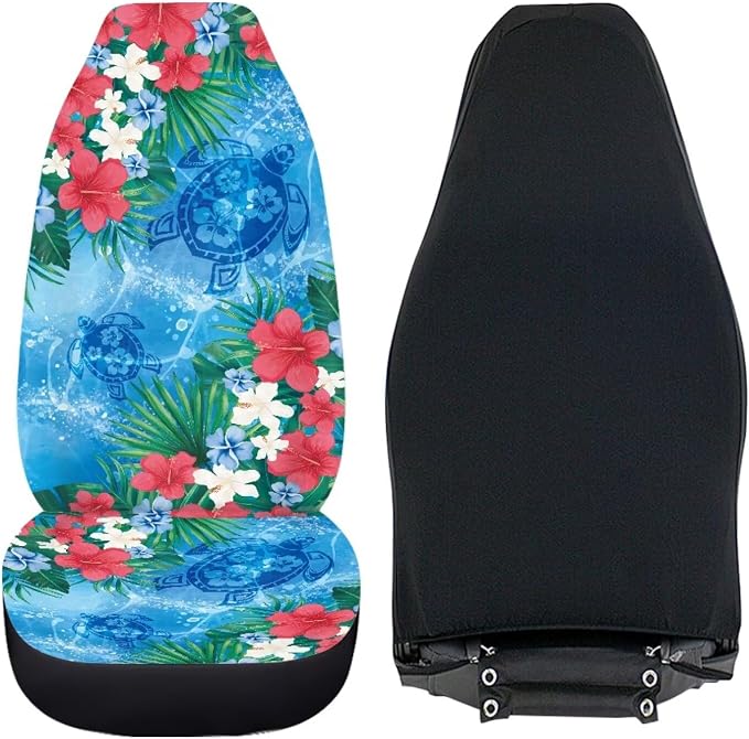 Sea Turtle Car Front Seat Covers Set of 2 Breathable Seat Cover for Front Seats Anti-Slip Hawaiian Removable Automotive Accessories Universal Fits Most Cars,SUVs,Sedans - Image 5