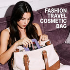 Small Clear Makeup Bag Travel Cosmetic Case, Portable Make Up Organizer Traveling Compact Car Bag for Essentials Transparent Toiletry Bag with Zipper - Image 6