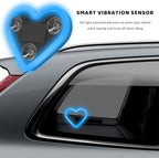Sun Walker Heart-Shaped Car LED Ambient Light, Solar-Powered Love Heart Lamp Vehicle C-Pillar Atmosphere Light, Vibration-Sensing Triangle Window Lights Car Interior Decoration (Ice Blue) - Image 6