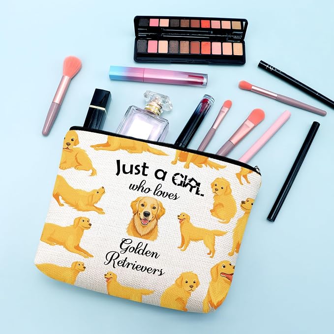 Best Dog Mom Gifts Makeup Bag Dad Mom Gifts for Golden Retriever Dog Lover Pet Animal Lover Owner Valentines Christmas Birthday Gift for Friend Sister Daughter Women Cosmetic Bag - Image 4