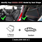 HKZ Custom Fit Civic Seat Covers for Honda Civic Sedan 2016 2017 2018 2019 2020 2021 LX (Not for LX-P)- 5-Seats Leather Full Set,Black - Image 2