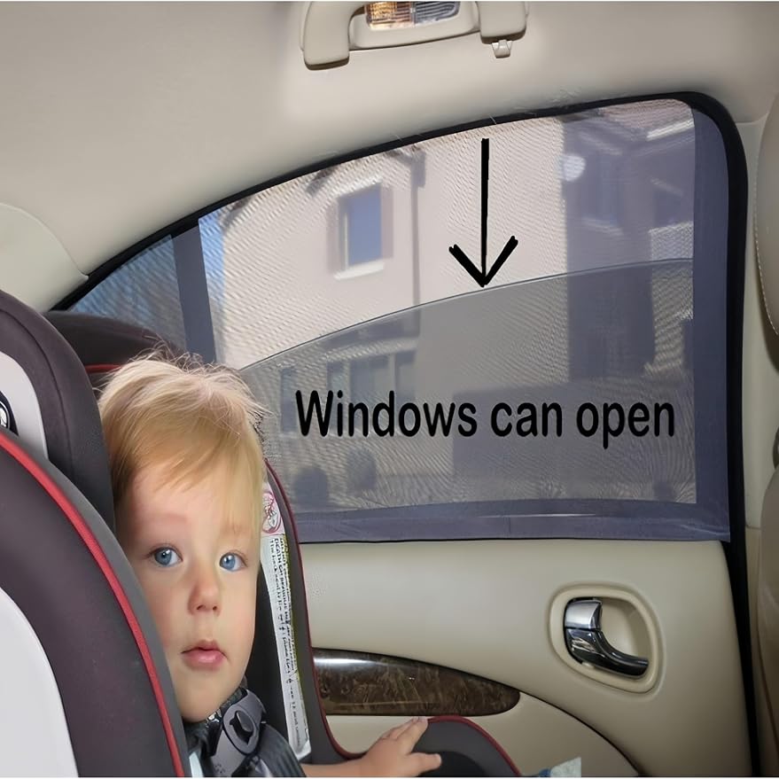 2 Pack Breathable Mesh Car Window Sun Shade Cover, 22.8"*24" | Car Window Screens, UV Protection Sunshade, Mosquito Net Curtain, Protect Privacy for Pets/Family - Image 9