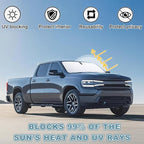Premium Windshield Sun Shade for 2019-2025 2026 Dodge RAM 1500, Reflective 310T Material Front Window Sun Visor Blocks UV Rays Foldable Sunshade - Image 3