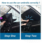Pink Black Car Sun Shade Windshield Car Umbrella Foldable Uv Ray Reflector Front Window Sun Shade Visor Shield Cover - Image 4