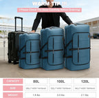 120L Foldable Waterproof Travel Duffel Bag for Men and Women with Shoe Compartment (Light Blue, EXTRA LARGE, 120L) - Image 8