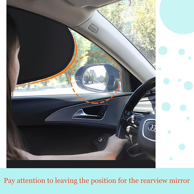 Car Window Sunshade Privacy Curtains, Car Side Window Sunshade Shade for Car Windows, 100% Light Blocking, for Breastfeeding, Napping, Changing, Camping, Side Window Baby Shade, 4 PCS - Image 6