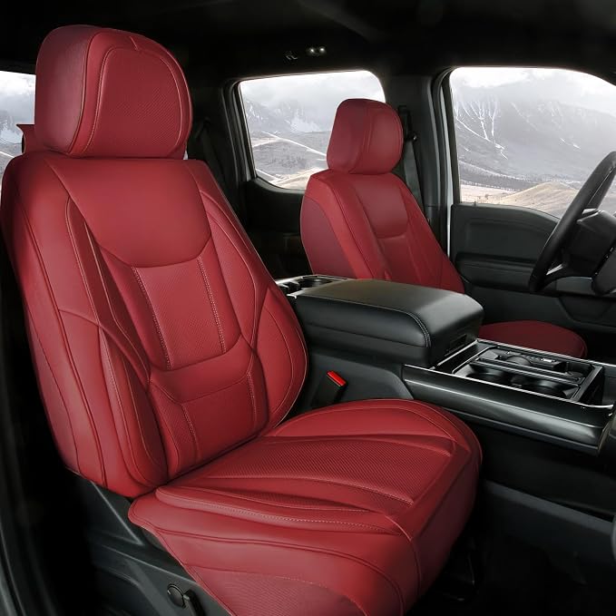 Coverland Custom SUV Car Seat Covers for 1998-2008 Subaru Forester | Premium Waterproof Faux Leather Non-Slip Memory Foam Airbag Compatible Custom Fit Interior Protector [Front Seat-Wine Red] by Coverland