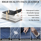 Coverado Car Seat Covers, Front Seat Cover, 2 Pack Luxury Faux Leather Seat Covers for Cars, Waterproof Car Seat Protector, Blue Car Seat Cover, Universal Car Seat Protectors Fit for Most Cars - Image 5