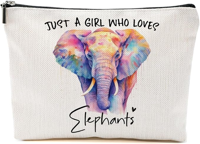 Elephant Gifts for Women Makeup Bag, Elephant Stuff Cosmetic Bag | Travel Organizer Bags, Elephants Lovers Makeup Pouch, Christmas Birthday Animal Lovers Gifts for Women Girls Friends Daughter by Unknown
