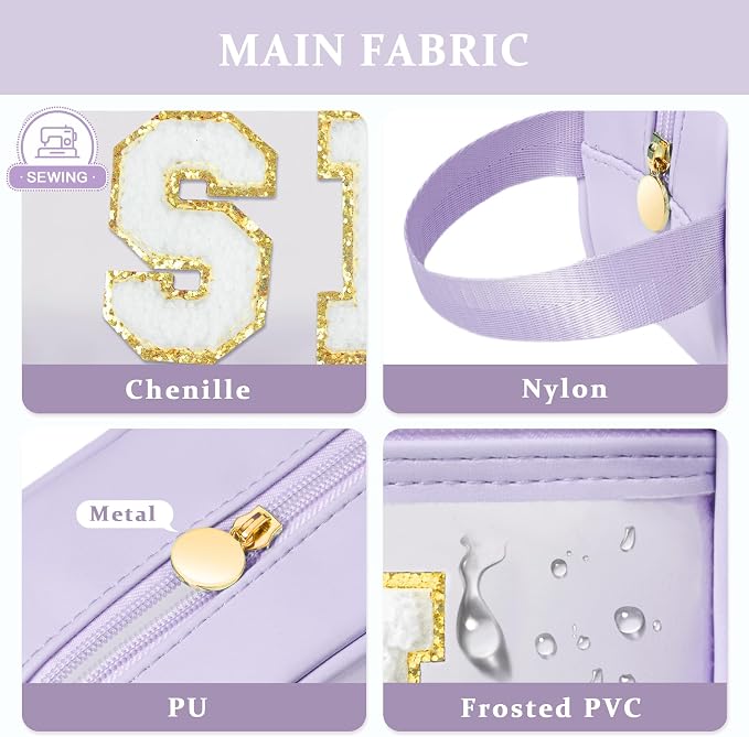 COSHAYSOO Clear Sunscreen Bag Makeup Toiletries Pouch Beach Vacation Essentials Summer Travel Stuff Accessories Personalized Graduation Gifts for Her Women College Teen Girls Teacher Nurse Purple SPF - Image 3