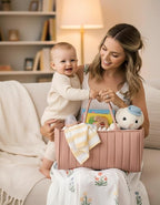 Baby Diaper Caddy Organizer-Large Nursery Storage Basket for Changing Table and Car - Portable Newborn Essentials & Wipes Bin - Gift for Baby Shower and Registry Must-Have (Rouge Pink) - Image 3