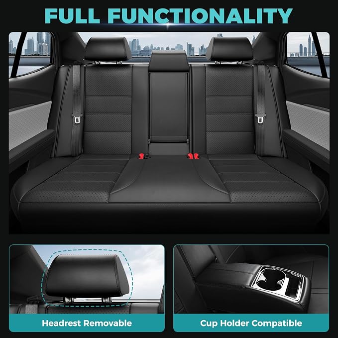 Custom Seat Covers for Toyota Camry 2025 2026 Hybrid, Black | Only Fit for Camry XLE/XSE 2025-2026 , Full Coverage, Faux Leather, Protective, Scratch-resistant, Easy-clean - Image 5