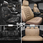 CAR PASS 3D Foam PU Leather Car Seat Covers, Universal Seat Covers Full Sets for Trucks SUV Sedan Automotive Seat Covers Armrest Airbag Compatible Waterproof Comfortable Faux Nappa Leather All Beige - Image 6
